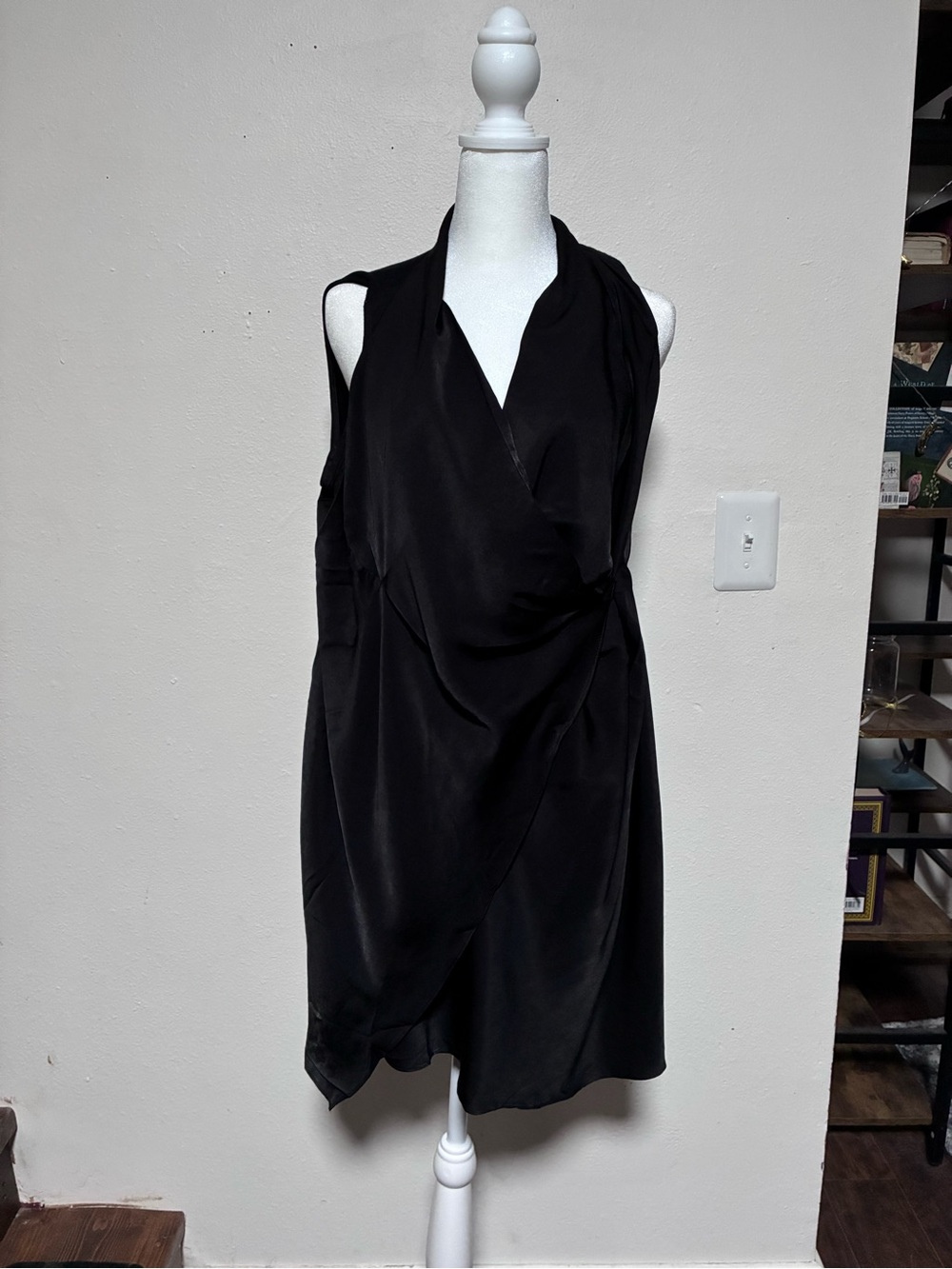 Sugarlips Black Draped Sleeveless Mini Dress